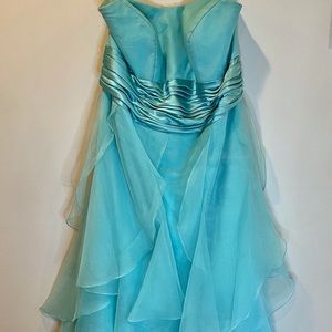 David’s Bridal strapless gown